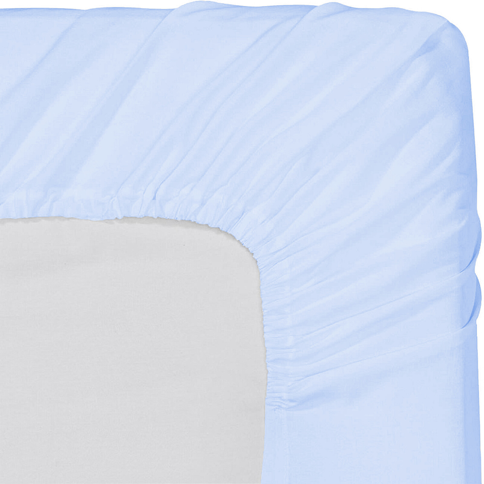 Extra Deep Pocket 1 PC Fitted Sheet 1000 Count Organic Cotton Sky Blue Solid