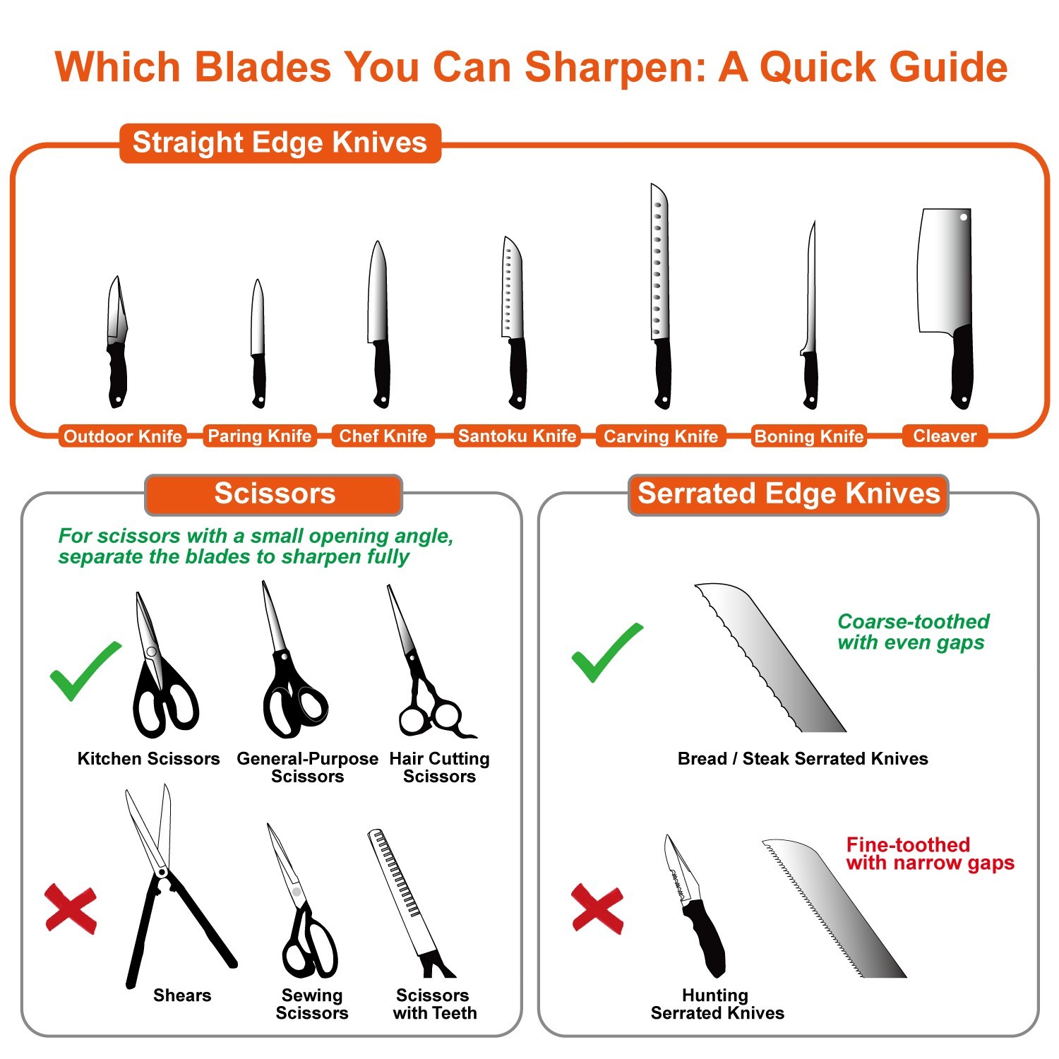 Kitchen Knife Scissors Sharpener Sharpening Tool for Straight & Serrated Knives