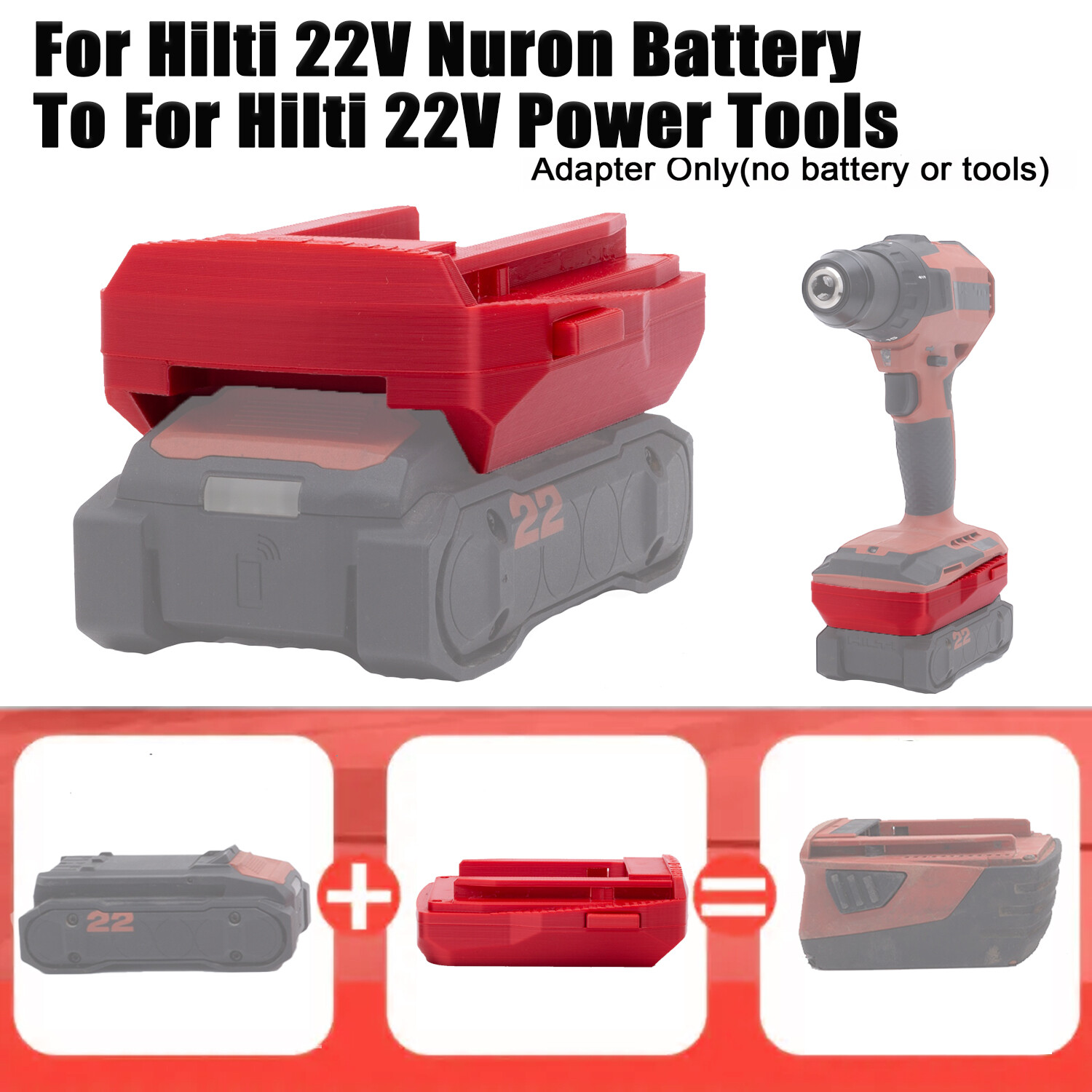 1x Adapter For Hilti 22V Nuron Lithium-Ion Battery To For Hilti 22V Old Tools