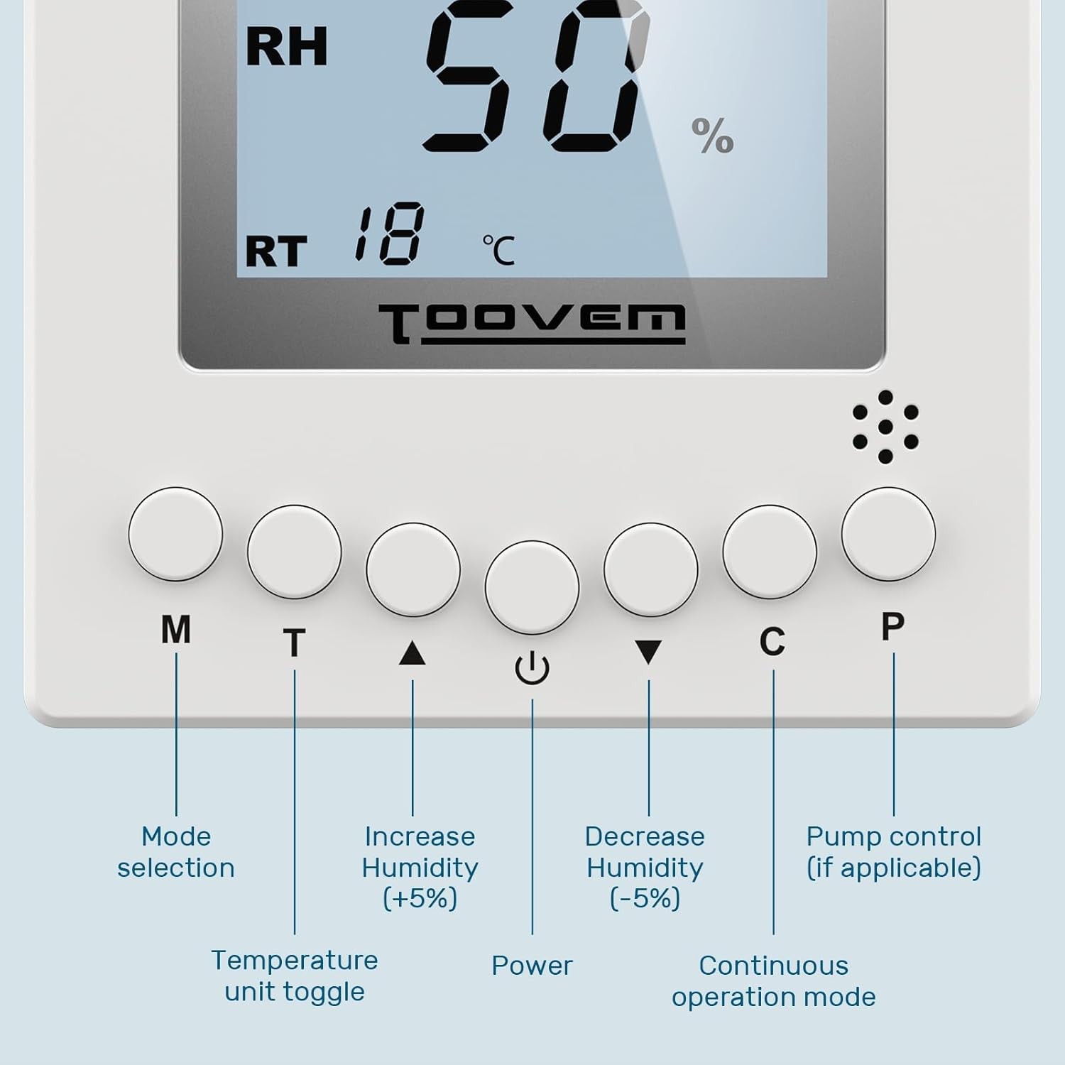 TOOVEM Dehumidifier Remote Control for Digital Humidity & TEMP fit muti-model