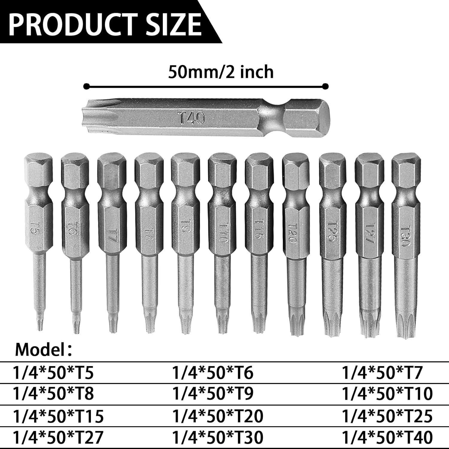 Security Torx Bit Set +Hex Key Allen Bit Set-For Power Drill & Impact Driver Lot