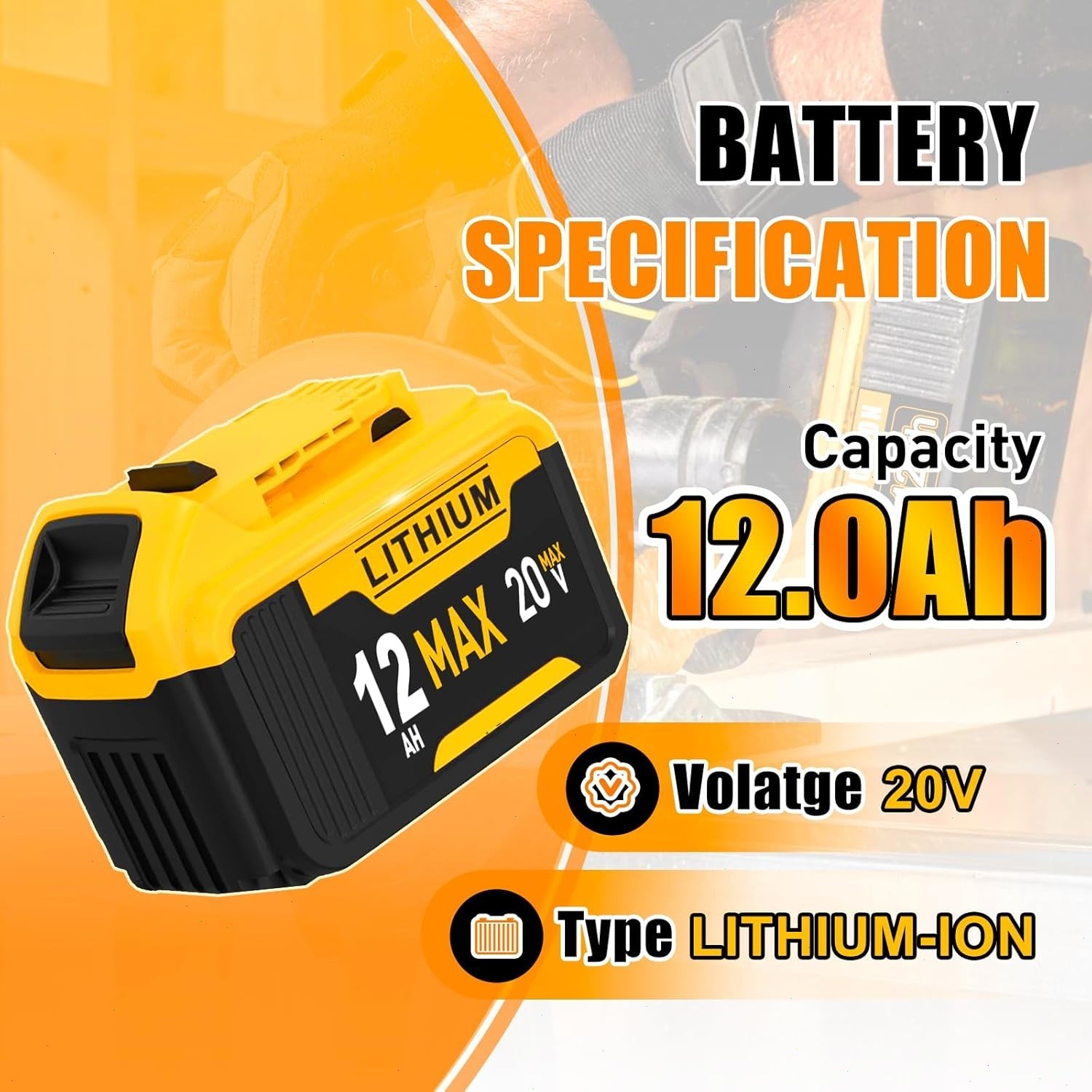 2Pack 12.0AH For DeWalt 20V 20 Volt Max XR Lithium Ion Battery DCB206-2 DCB205-2