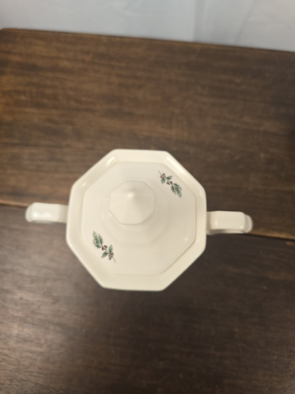 3pc VTG Nikko Classic Collection Ironstone Christmas Octagon Sugar & Creamer/Lid