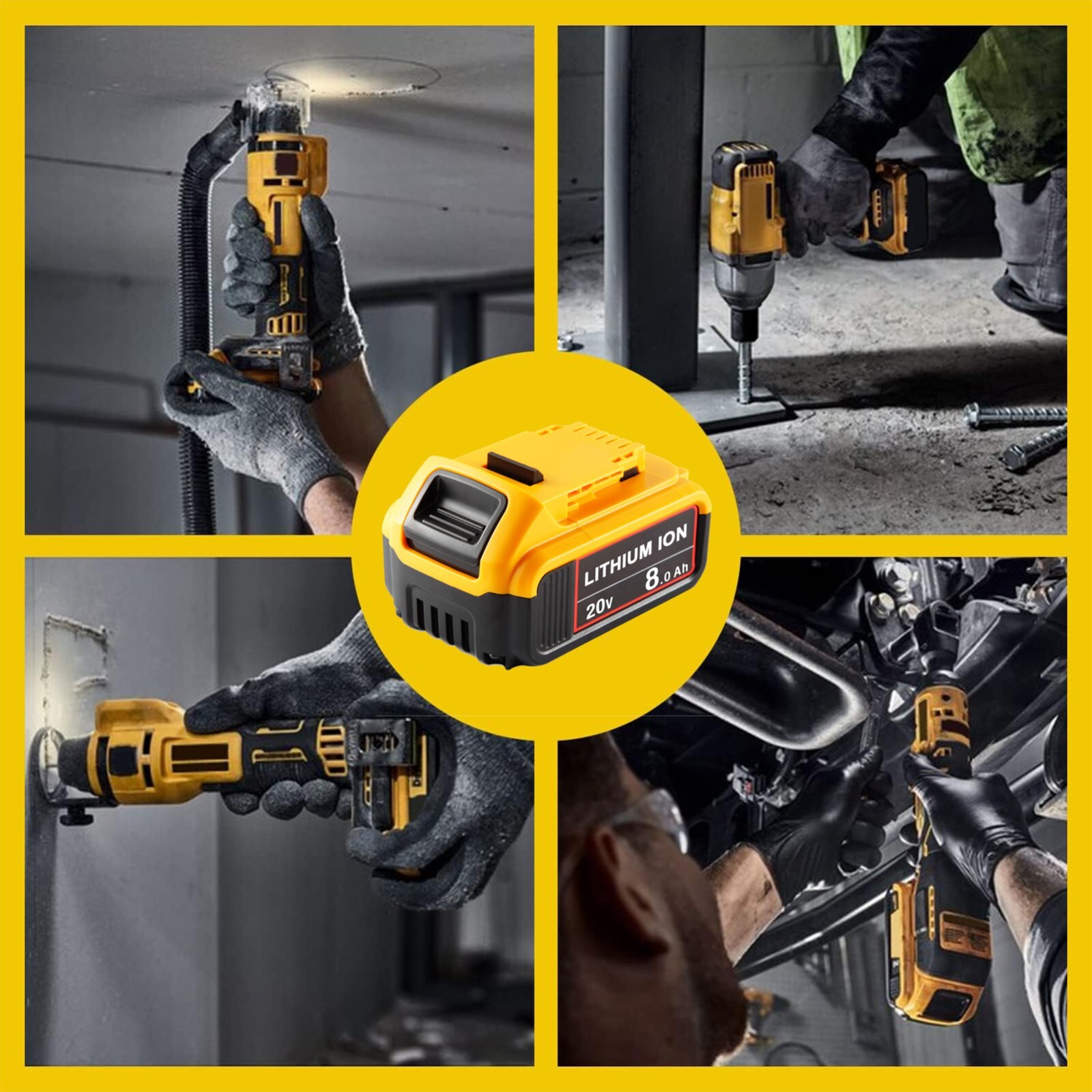 1-6 Pack For DeWalt 20V 20 Volt Max 8.0AH Li-ion Battery / Charger DCB206 DCB205