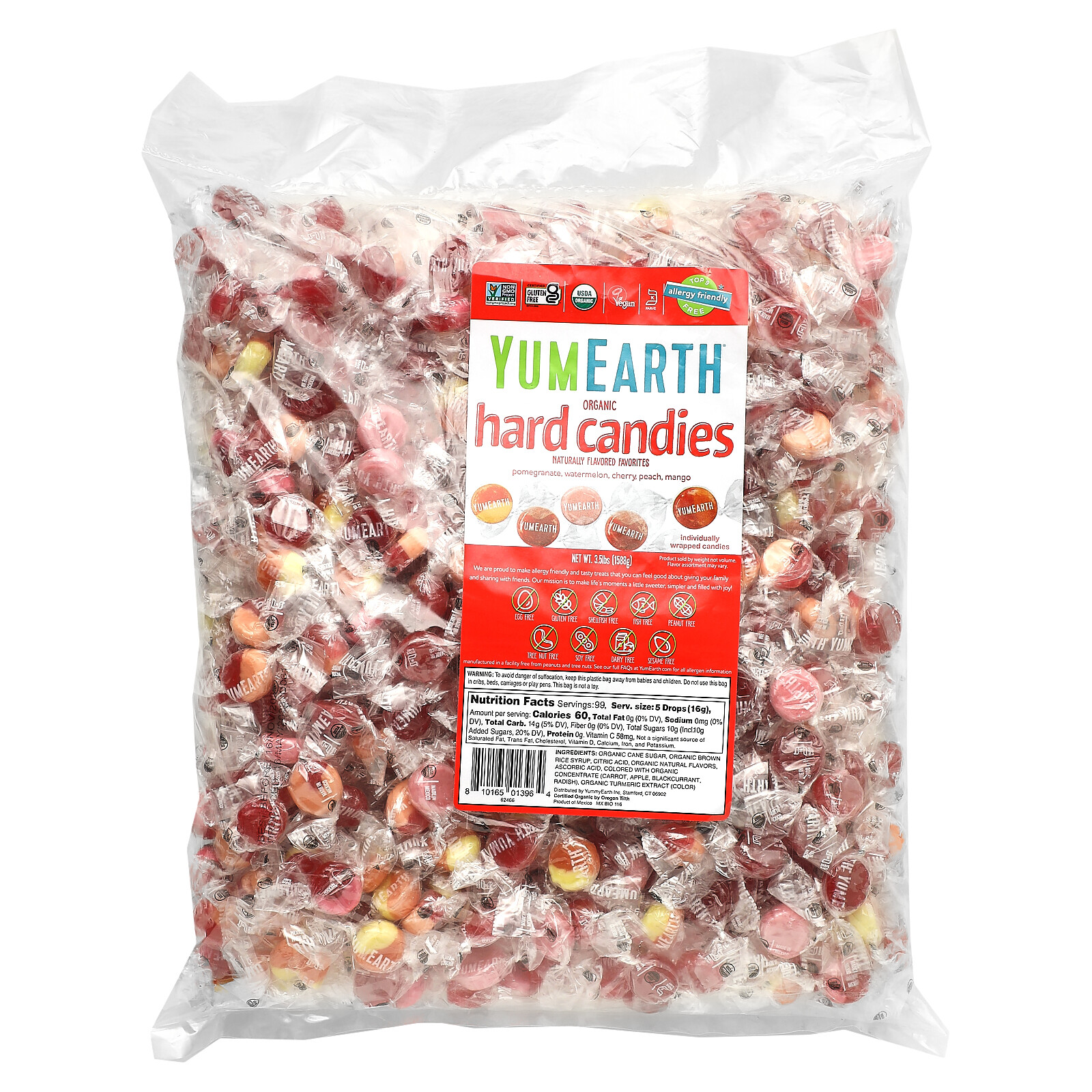 Organic Hard Candies, Assorted, 3.5 lbs (1,588 g)