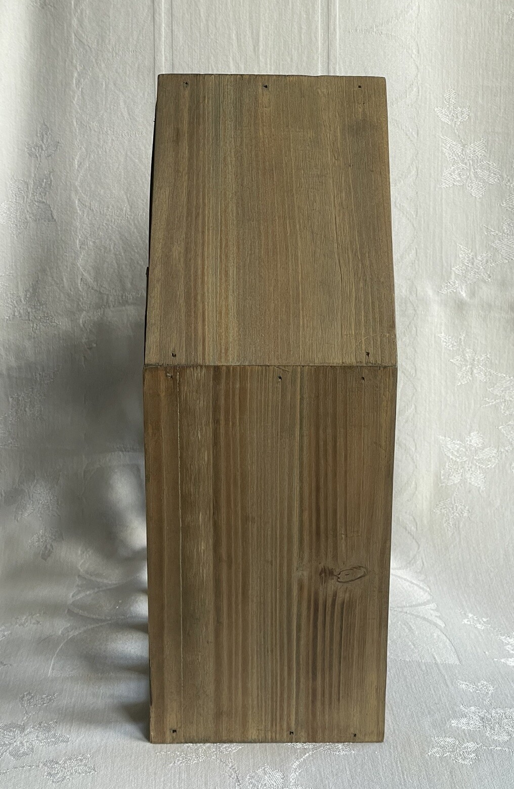 Wood Galvanized Metal Standing Display Shelf Shadow Box Farmhouse Rustic Decor