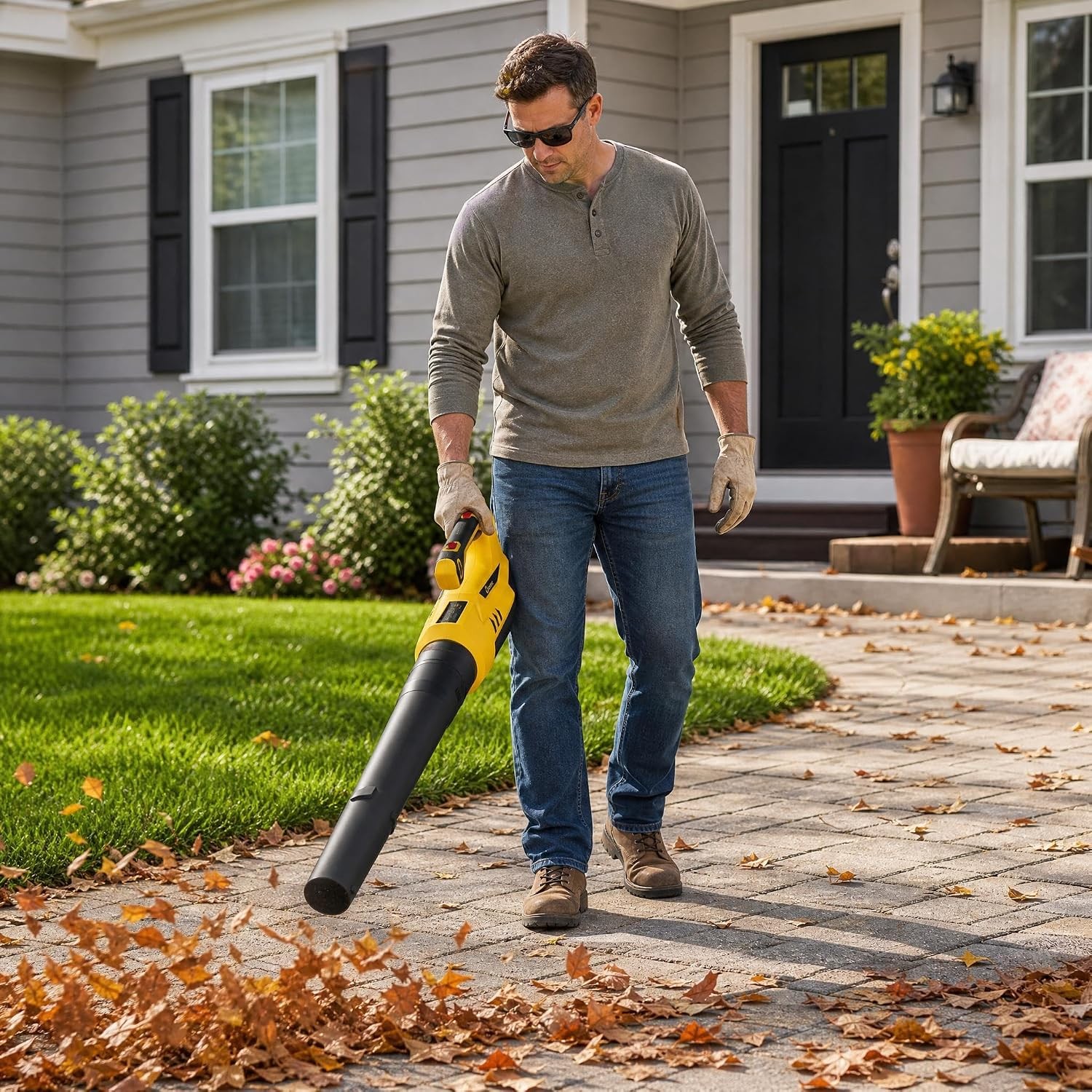 550CFM Cordless Leaf Blower 21V 150MPH Battery Powered Handheld Blower + Charger