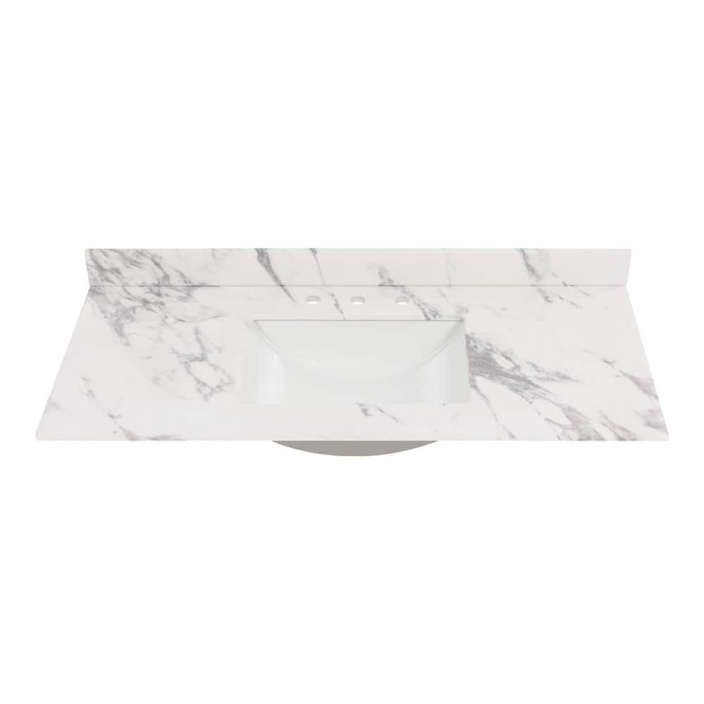 Home Decorators Collection 49 in. W x 22 in. D Engineered Stone Composite White