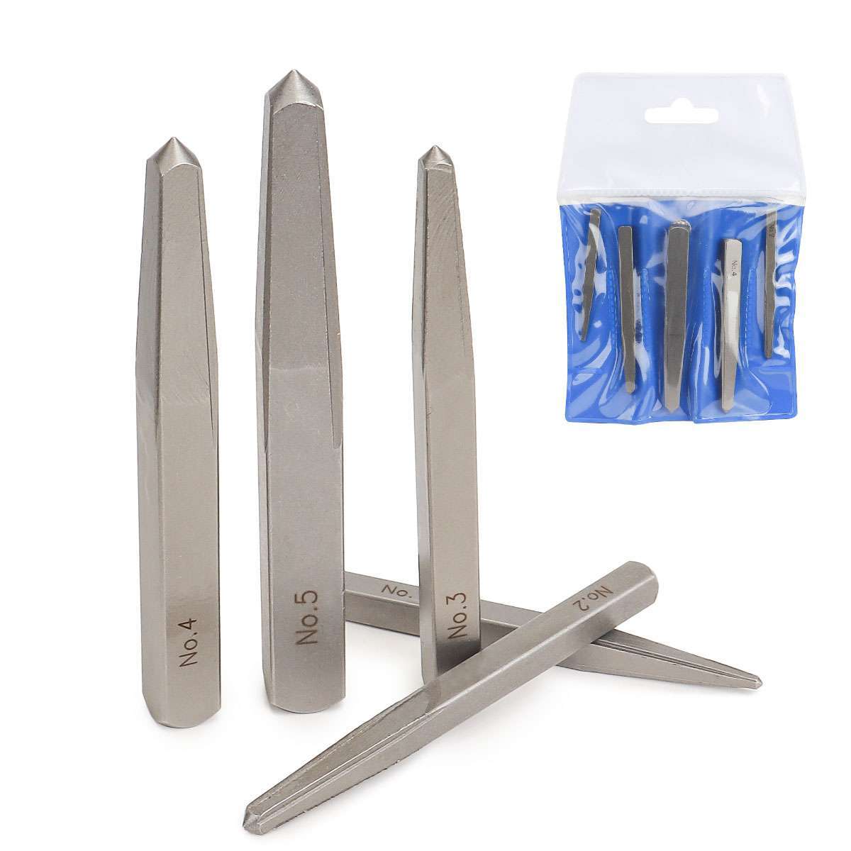 5 Pcs/ Set Straight Fluted Screw Extractor Drill Square Easy Out Extraction Tool