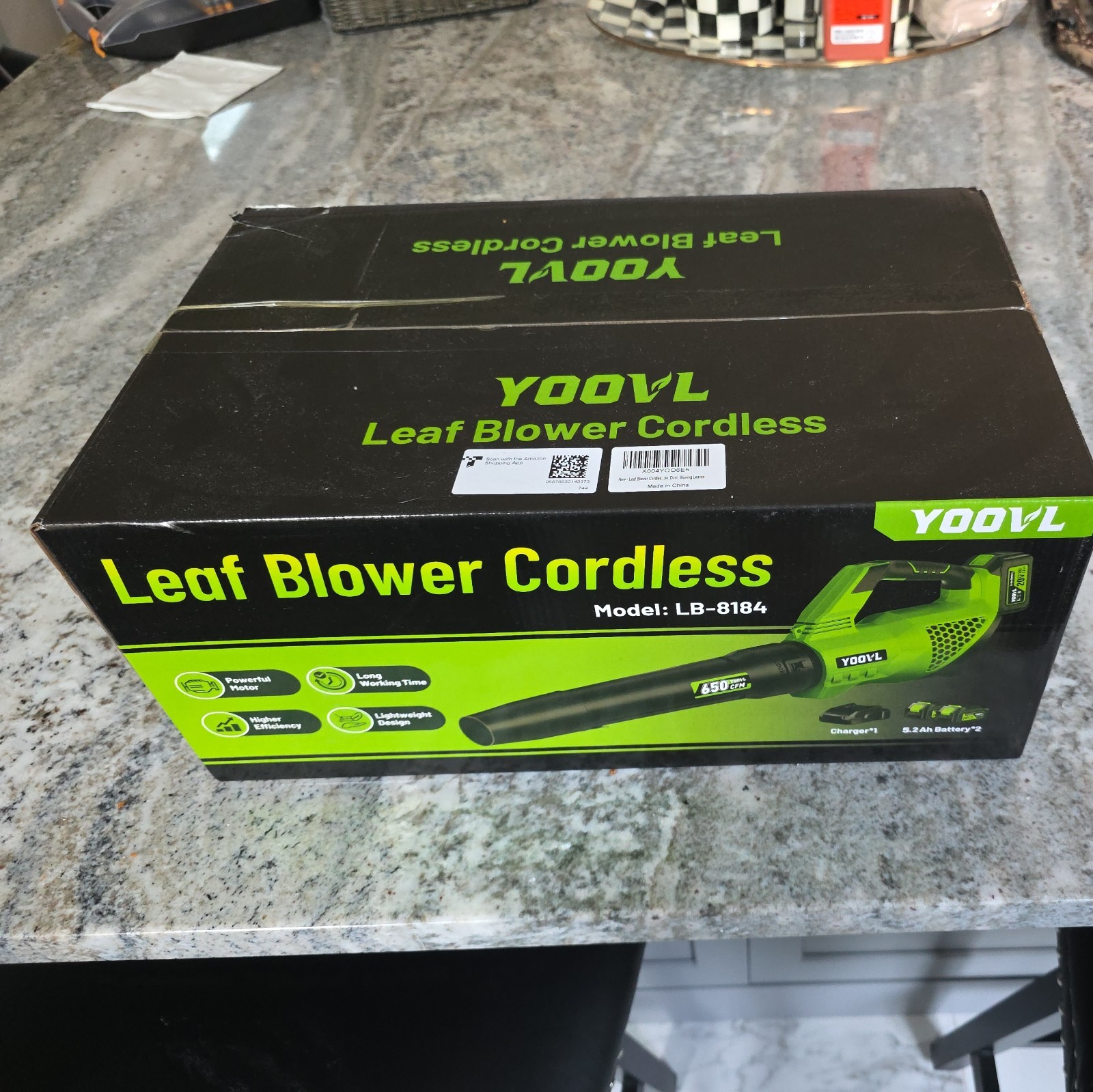 Yoovl Leaf Blower Cordless 650Cfm Electric Leaf Blowers 2 X 5.2Ah Batteries And