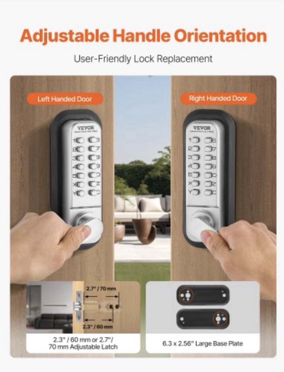 VEVOR Mechanical Keyless Entry Door Lock 14 Key Mechanical Keypad Lock for Home