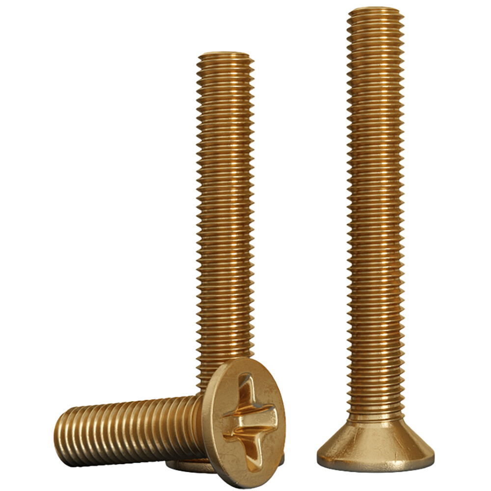 Solid Brass Phillips Machine Screws Countersunk Flat Head Bolts M2 M3 M4 M5 M6