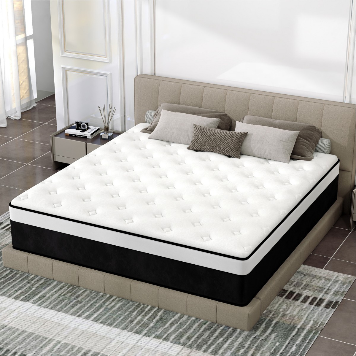 8″10″12″14″ Gel Memory Foam Mattress in a Box Pocket Spring Twin Full Queen King