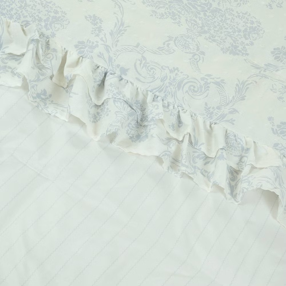Twin Ruffle Comforter Set Blue Floral