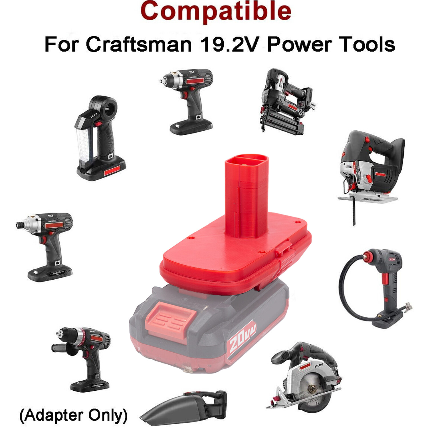 Battery Adapter For Bauer 20V Li-ion Battery to For Craftsman 19.2V Tools US