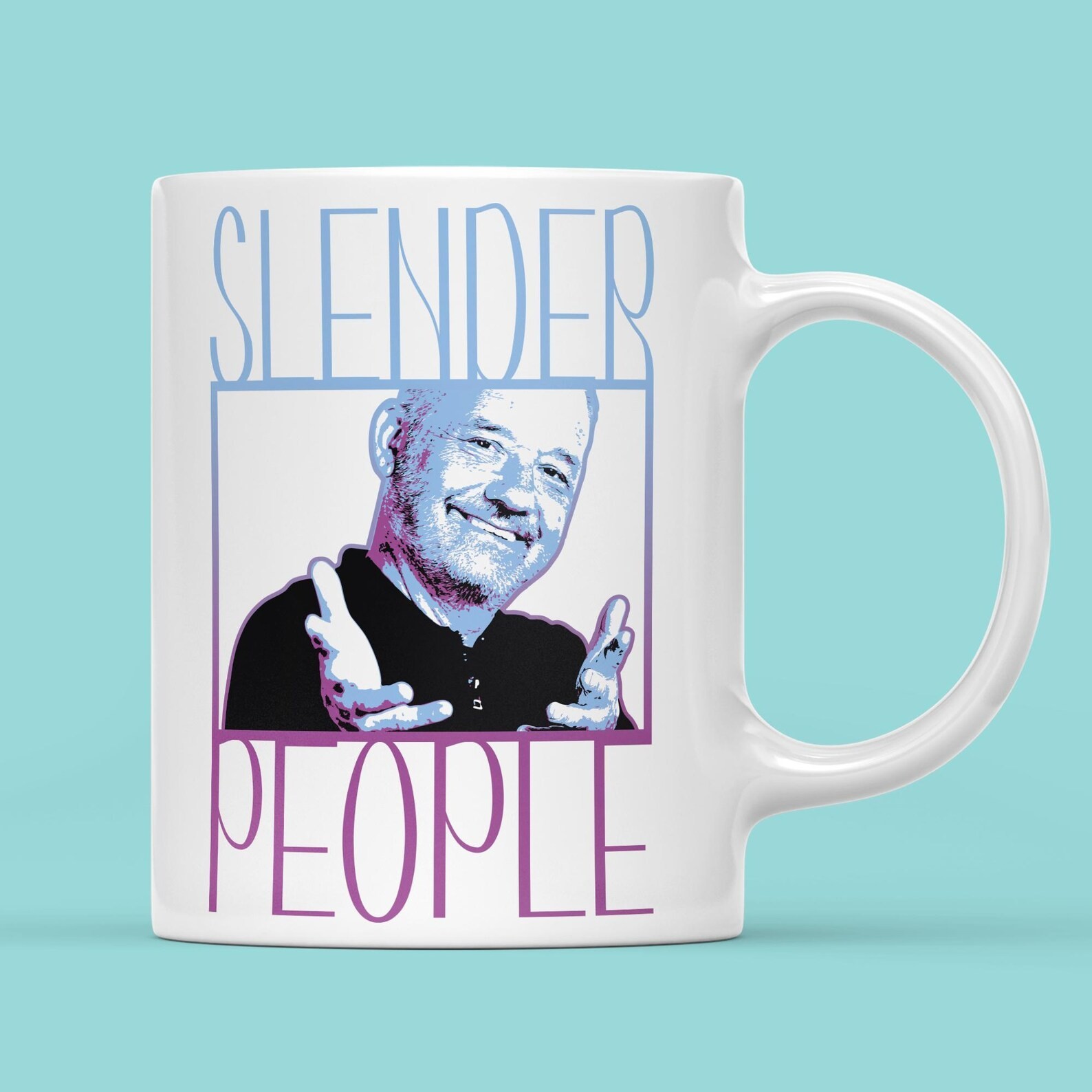 Bob Mortimer Slender People Black Mug 11oz 15oz Funny Comedy TV Show Pop