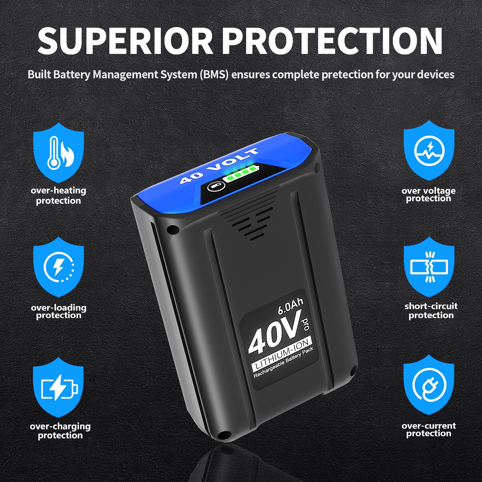 PACK For Kobalt 40v MAX 6.0 Ah Extended Run Li-Ion Battery KB440-03 KB540-06 NEW