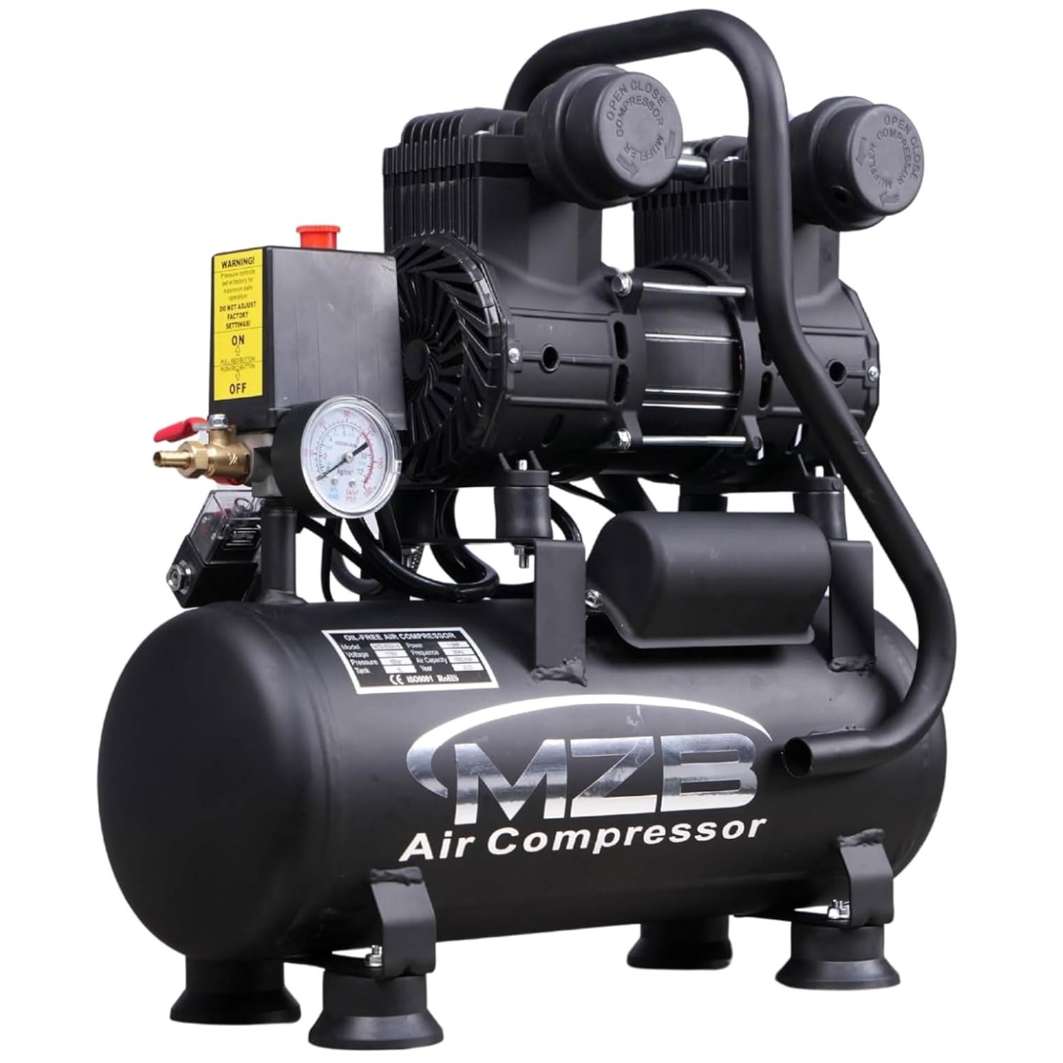 Quiet 70dB Air Compressor w/ Wheels for Spray Painting