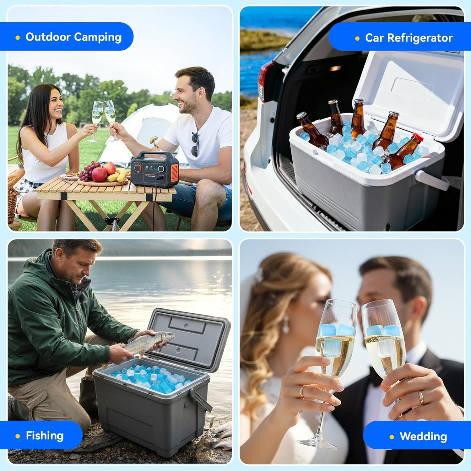 360 Pack Reusable Ice Cubes Drinks BPA-Free Ice Packs Lunch Boxes Coolers