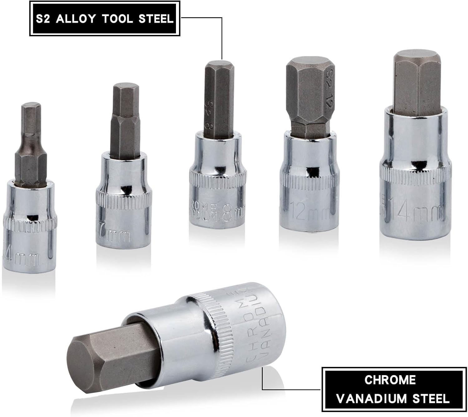 Hex Bit Socket Set Premium S2 Alloy Steel | 13-Piece Metric 2mm – 14mm Allen Soc
