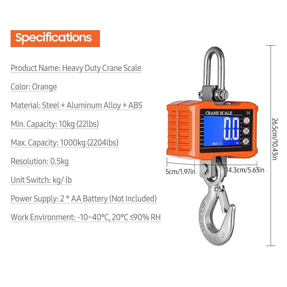 Multi-Functional Heavy Duty Digital Scale 1000kg for Outdoor and Industrial Use