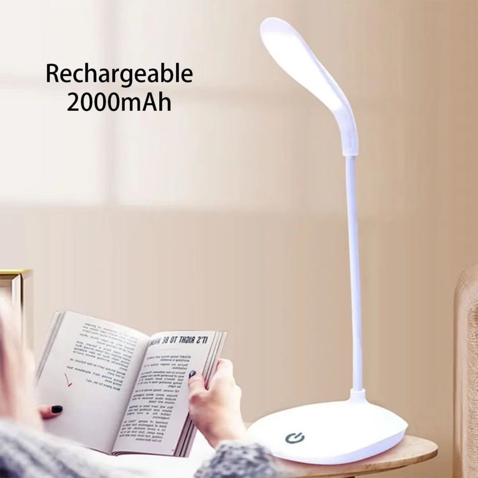 USB LED Desk Light Dimmable Bedside Reading Lamp Rechargeable Touch Control -&=#