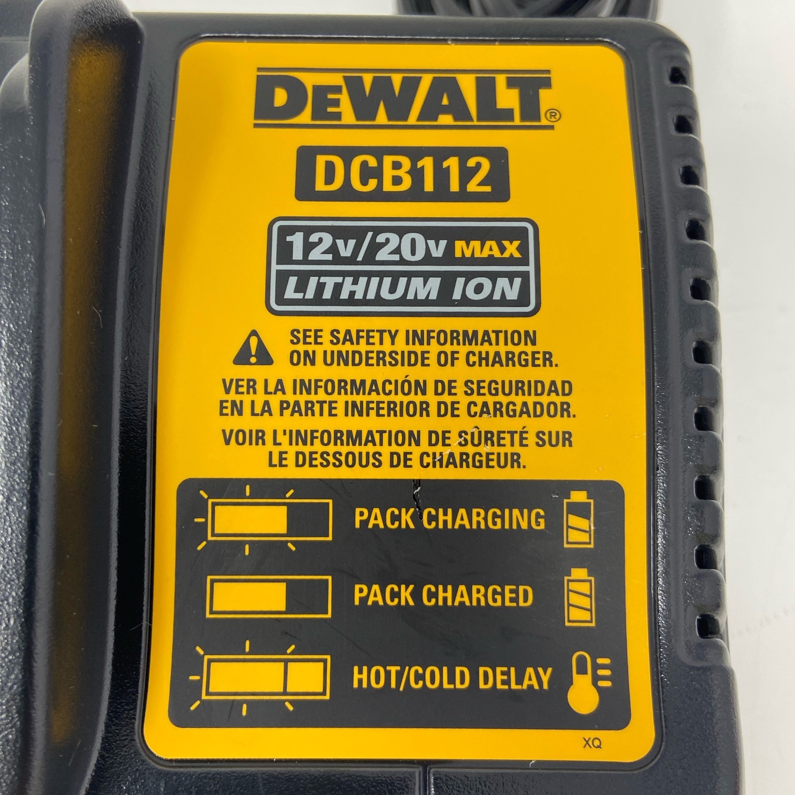 DEWALT DCB1104 12V/20V MAX 4A Battery Charger – Black/Yellow