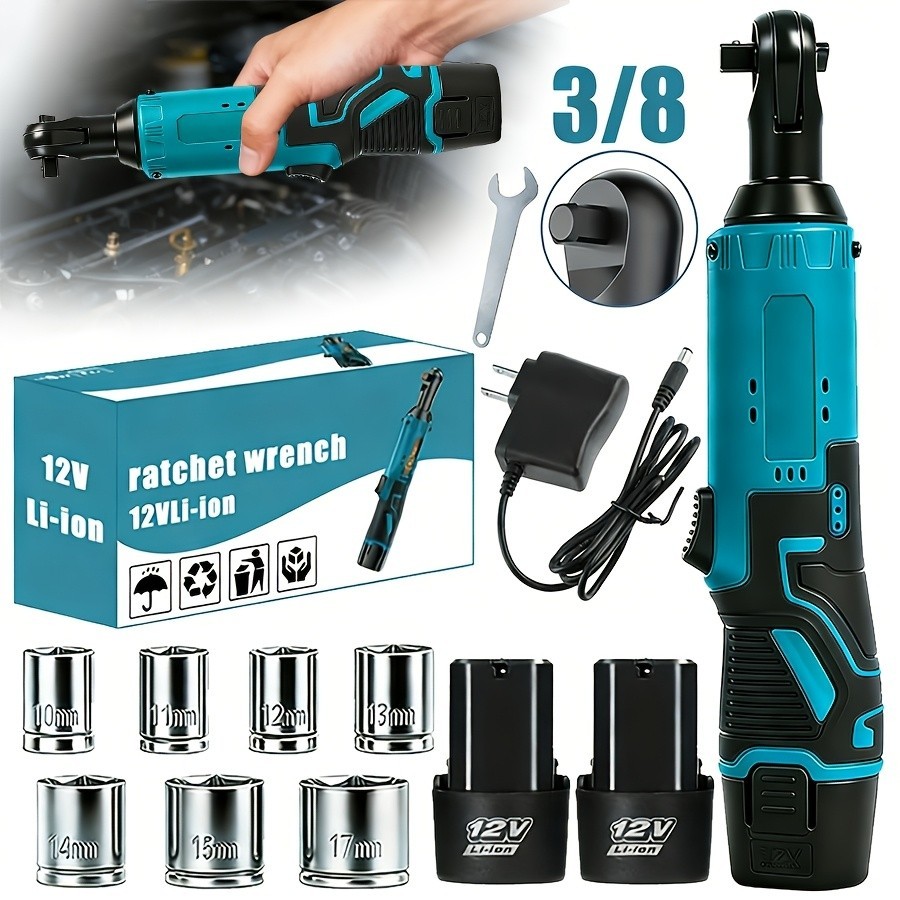 Cordless electric ratchet wrench set, brushless electric ratchet wrench, 12V