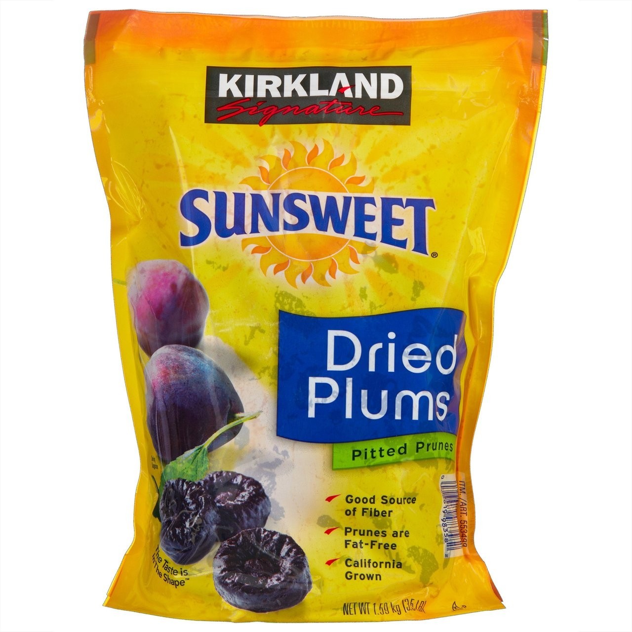 Kirkland Signaturee Whole Dried Plums – Sunsweet Pitted Prunes, 3.5 lbs, Kosher