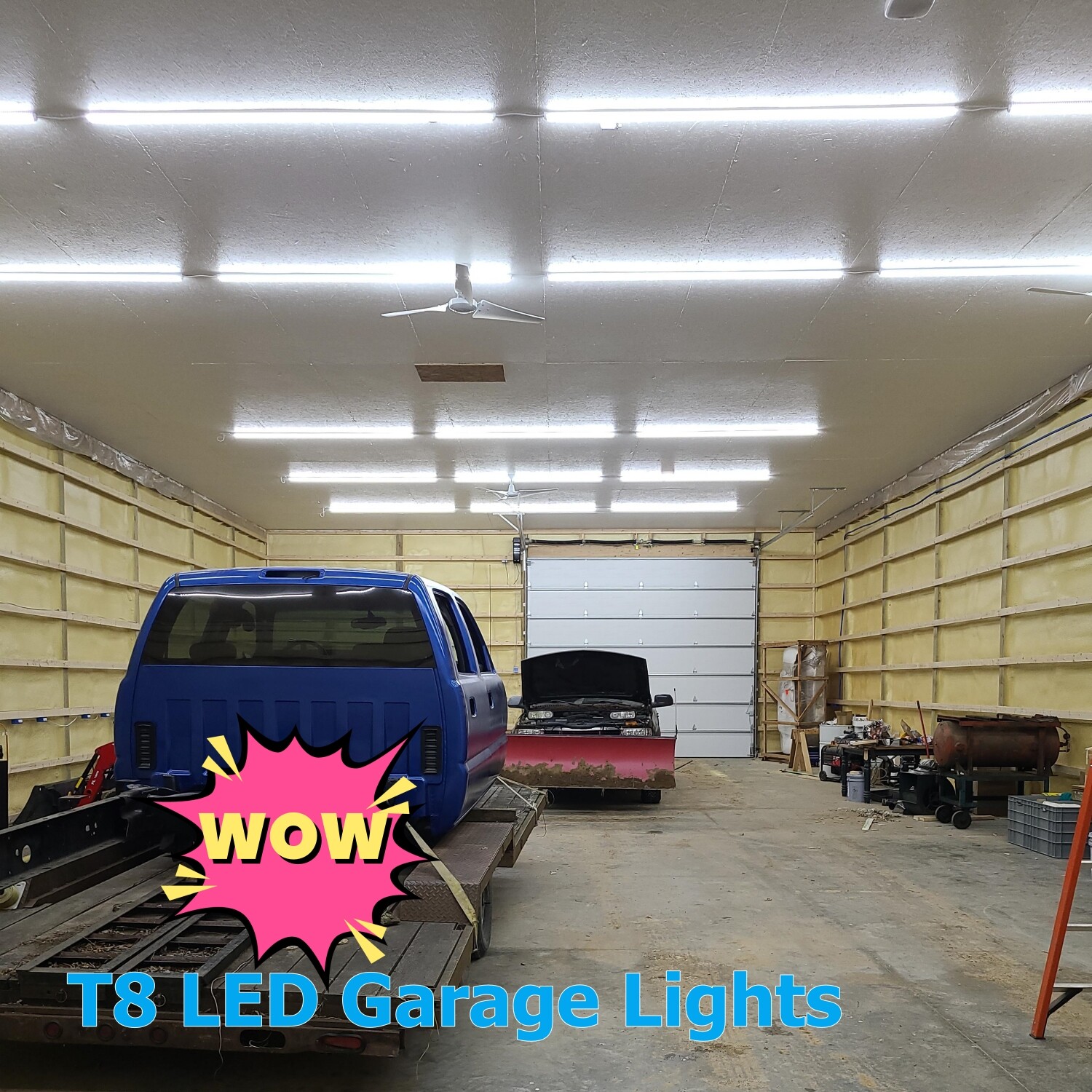 Integrated T8 4FT LED Shop Light Fixture 6500K 4Foot LED Tube Light Bulb 36W 60W