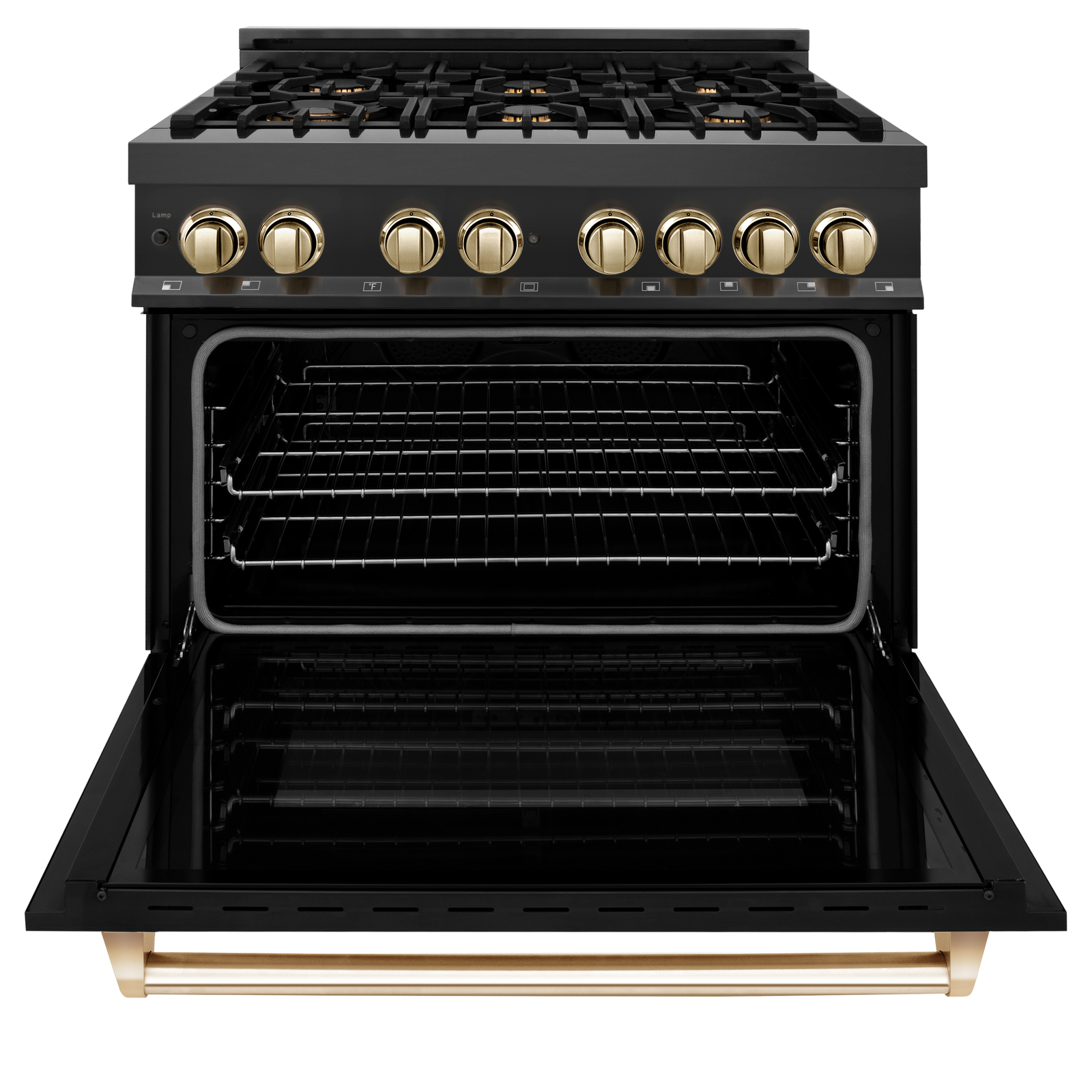 ZLINE 36″ 4.6 cu. ft. Dual Fuel Range Gas Stove Electric Oven GOLD RABZ-36-G OB