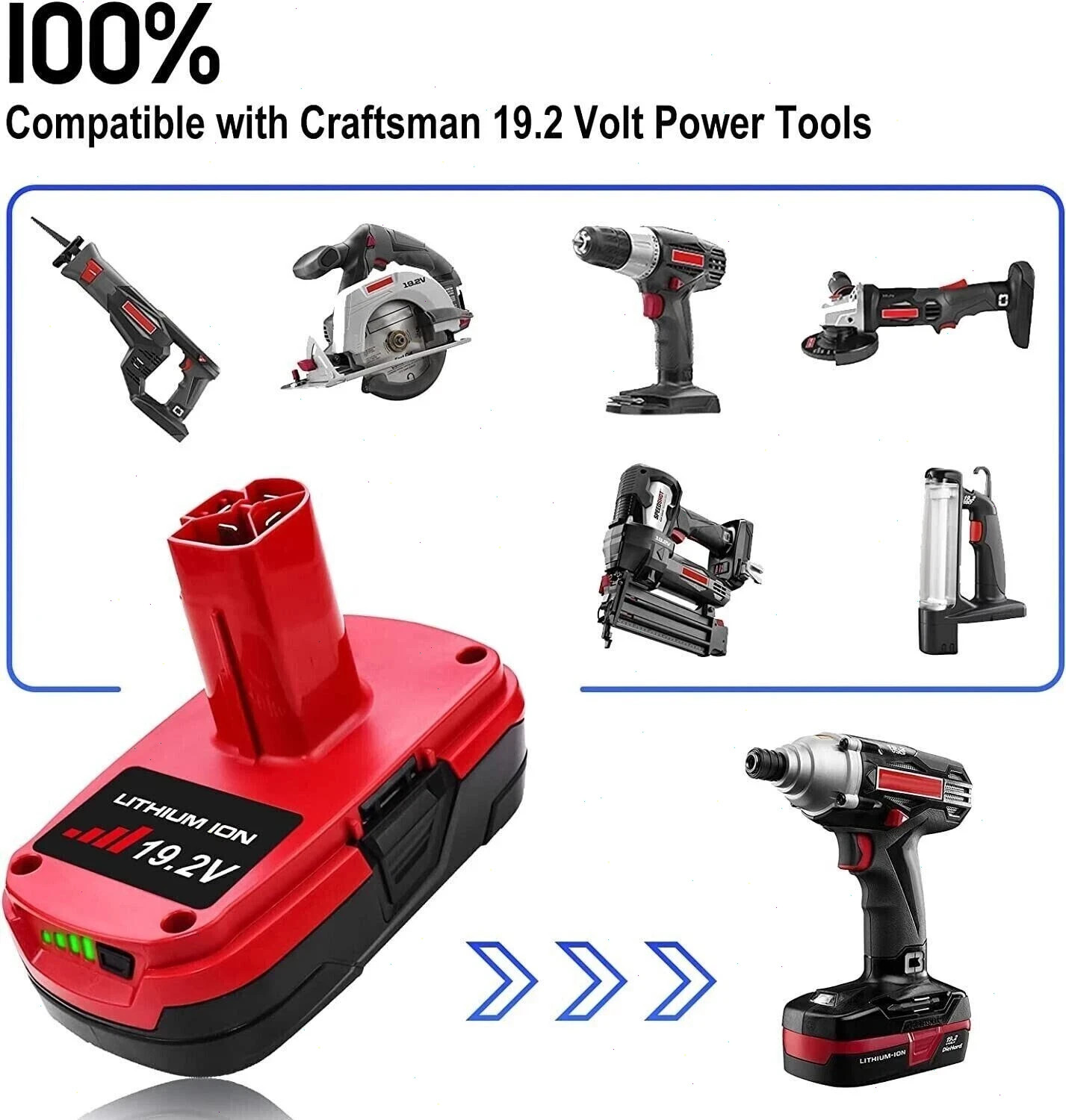 2pack 19.2Volt 8.0Ah For Craftsman C3 DieHard Lithium XCP Battery /Charger 11375