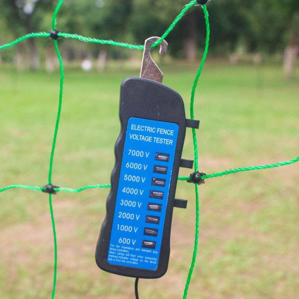 600V-7KV Garden Electric Fence Tester 8 Indicator Light Digital Voltmeter Device