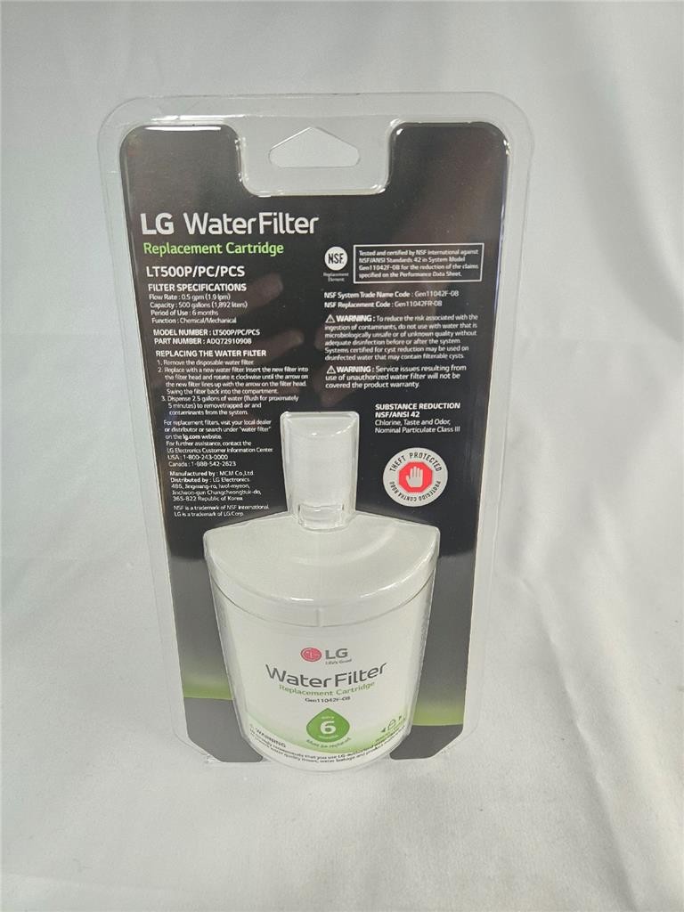 = LG Water Filter Replacement Cartridge LT500P/PC/PCS Chlorine Taste Odor NEW