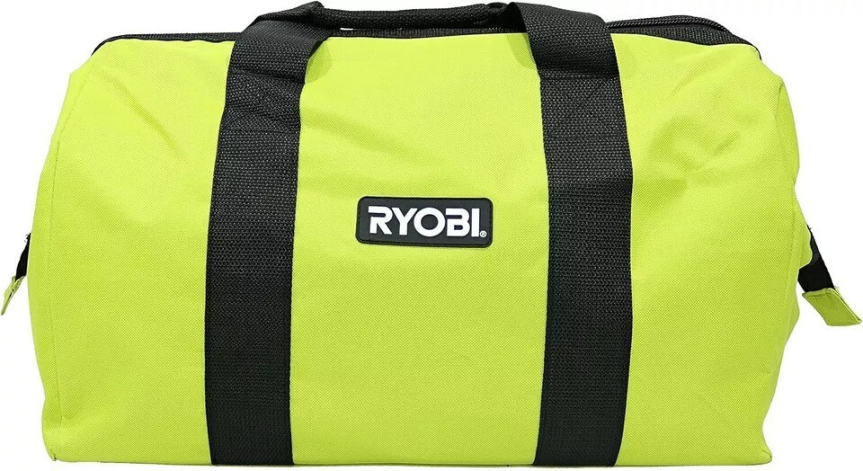 RYOBI Contractor Canvas Tool Bag Large Green Black Soft Side 903209044 NEW
