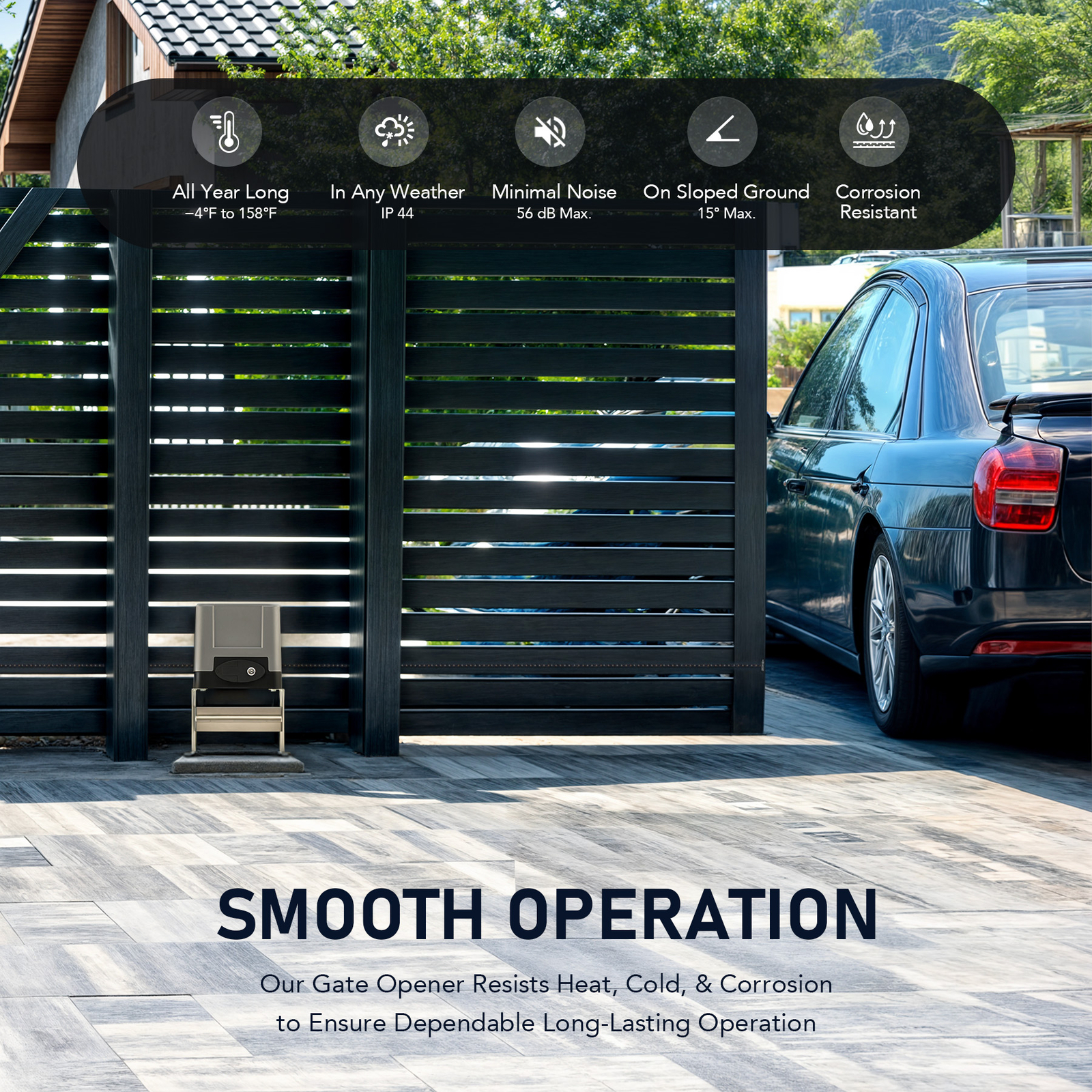 Automatic Gate Opener Operator w/ Remote Control Electric Premium Motor 1400Lb