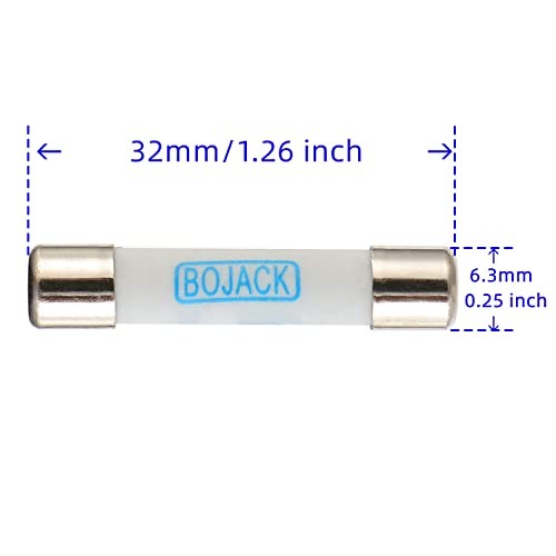 BOJACK Digital Multimeter Fuse 0.5A 500mA 1000V DC Fast Acting Nickel-Plated