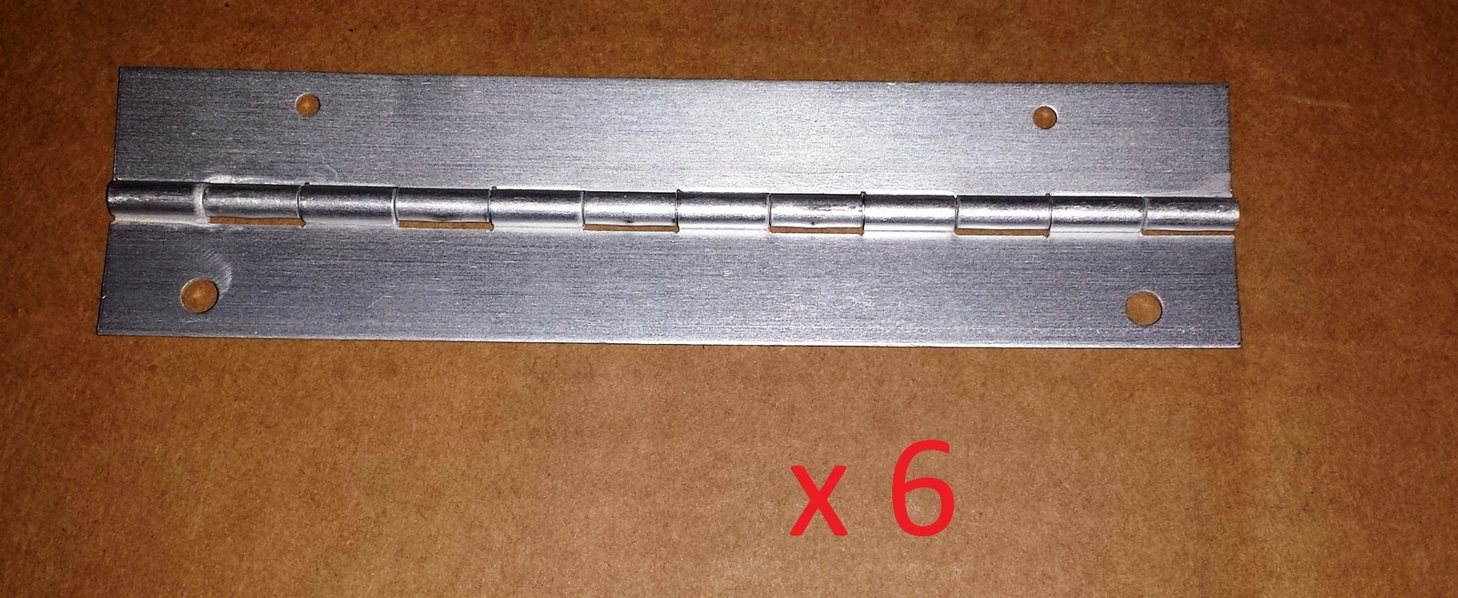 6 pc Aluminum Piano Hinge 6 x 1-1/2 HOLES Cabinet/Door/Project/Furniture/Craft
