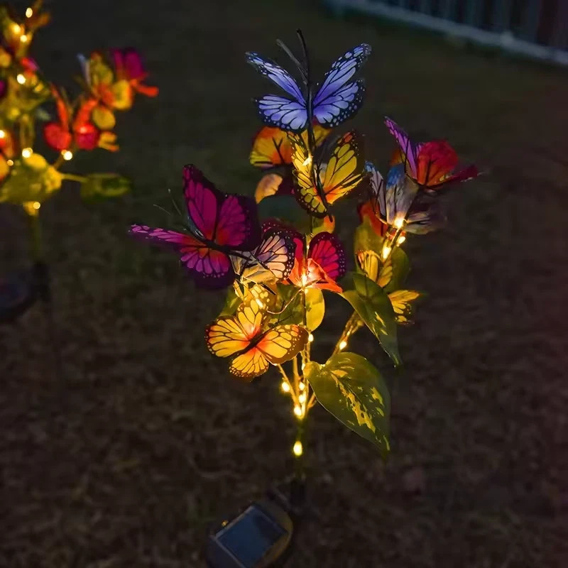 Butterfly Solar Stake Lights Outdoor Garden landscape Lamp Decor Waterproof