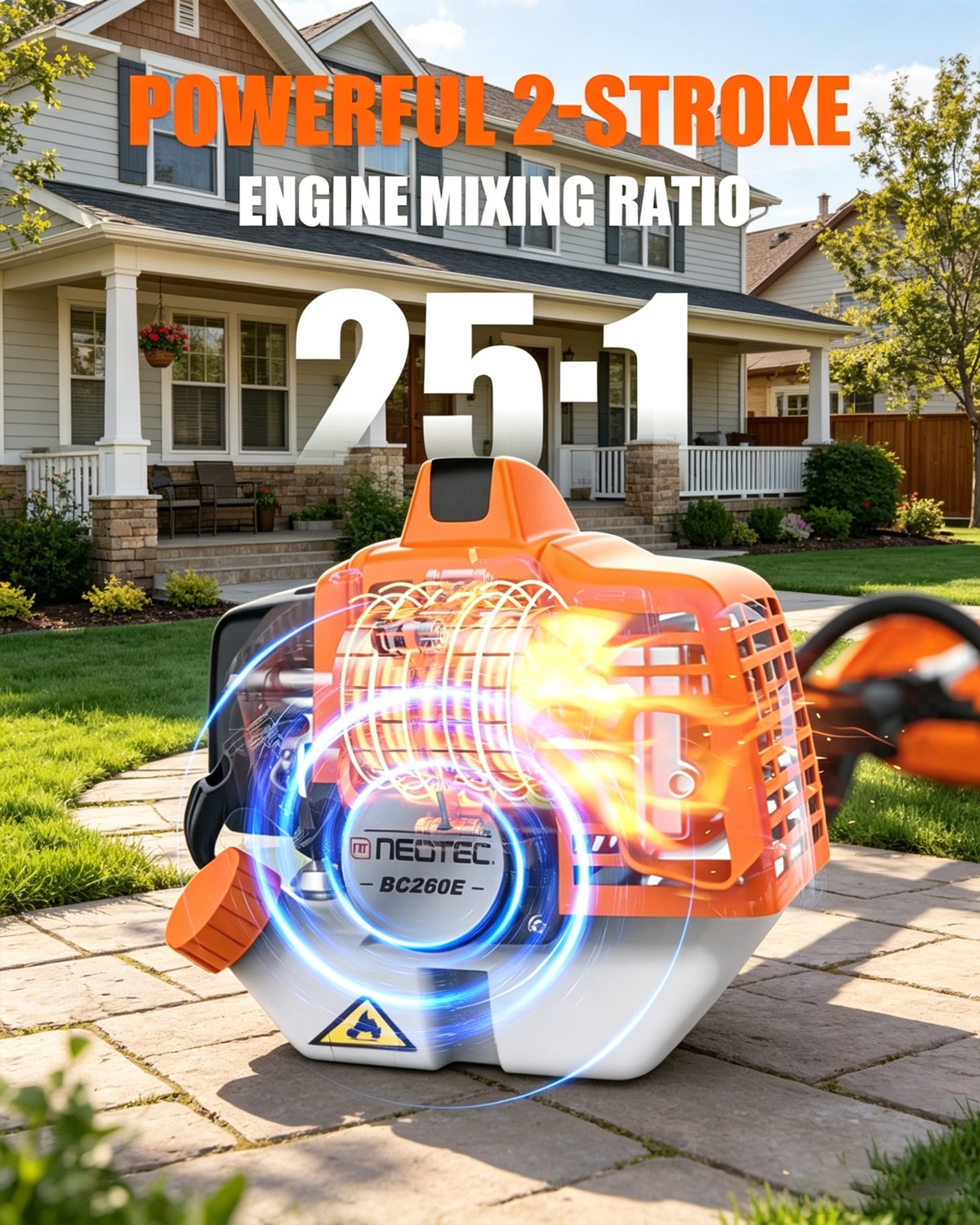 NEOTEC 6-in-1 Multi-Functional Trimming Tools Gas Hedge Trimmer 26CC Weed Eater