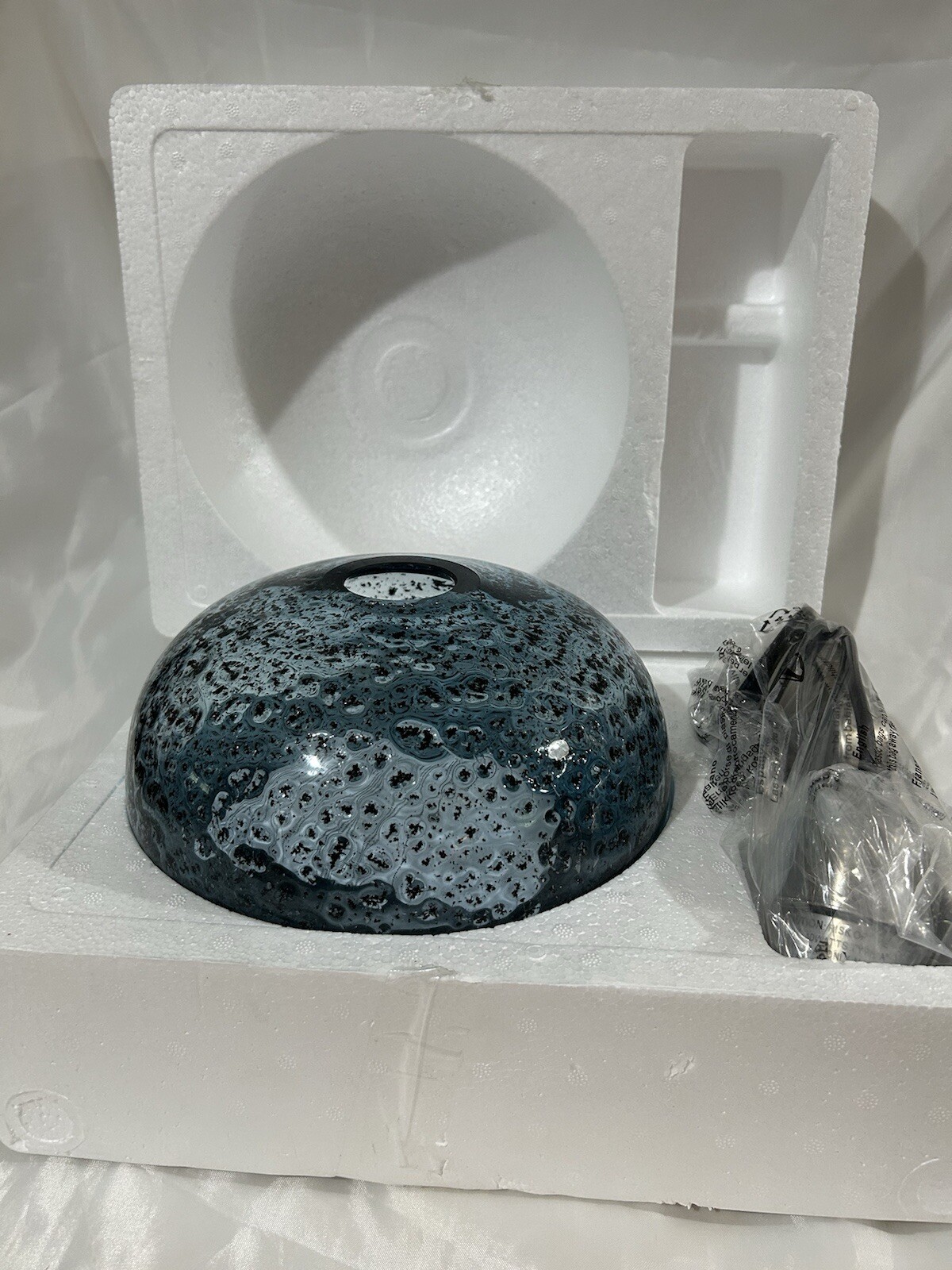 Hand Blown Dimpled Glass Pendant Light Blue Brushed Nickel Any Room