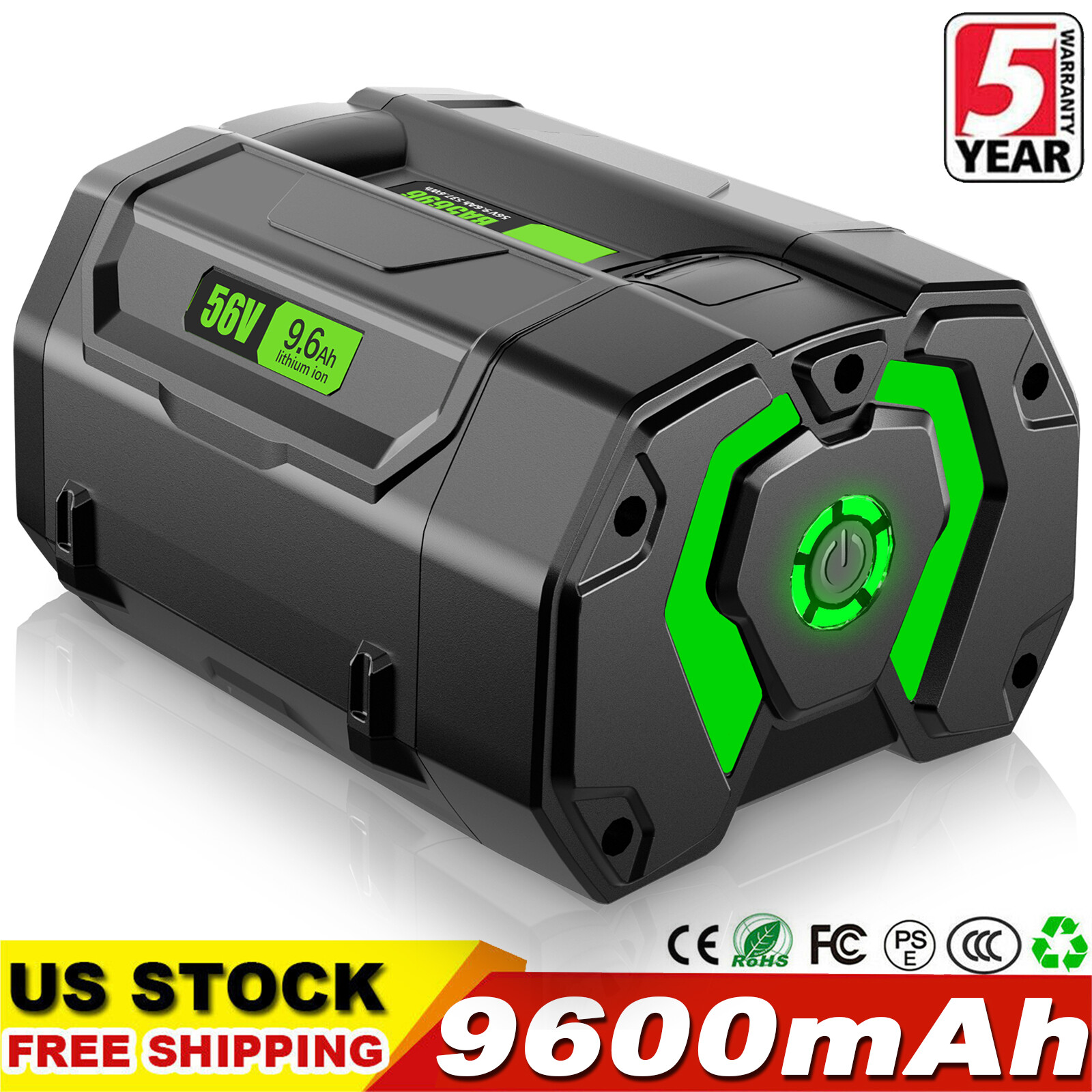 9.6Ah Lithium-ion Battery Pack For EGO 56V Power+ BA5600T BA1400T BA4200 BA2800T