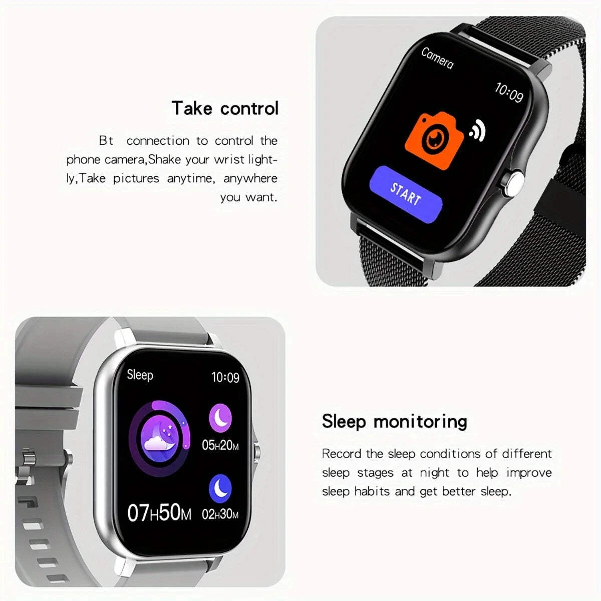 Smart Watch For Android IOS Watches 1.83inch HD Display Bluetooth Call Message A