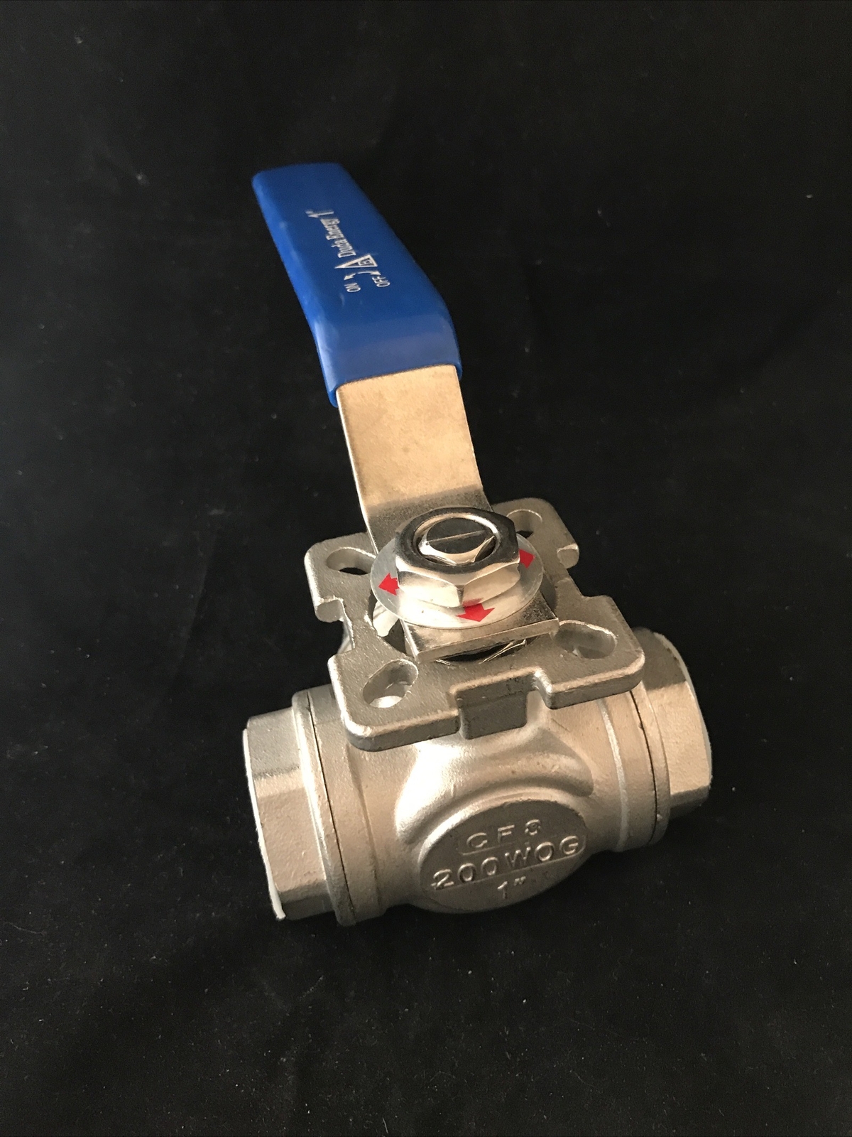 1″ Stainless Steel 304 Duda Energy 3-Way Ball Valve Mounting Pad 200 WOG New