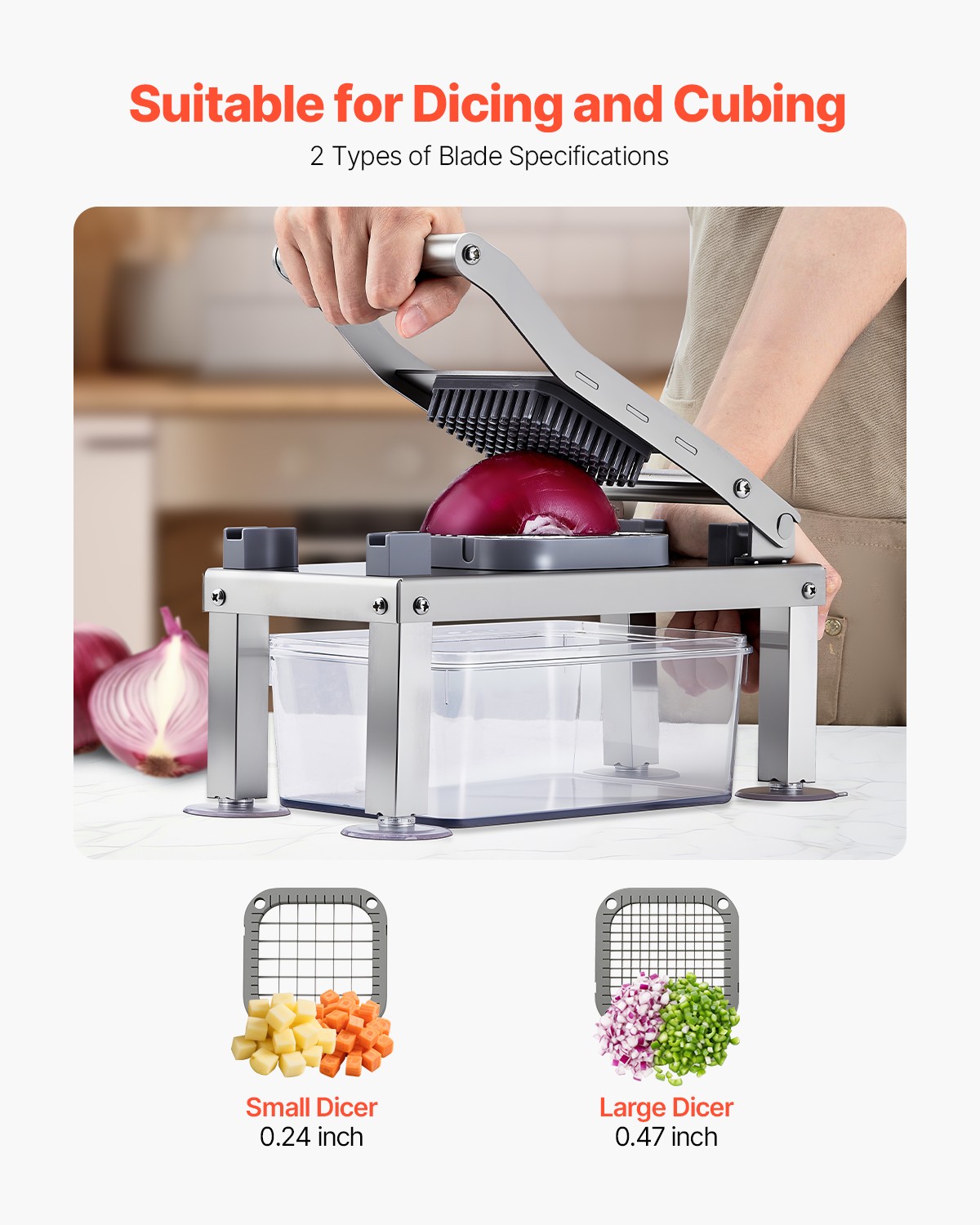 VEVOR Vegetable Chopper Mandoline Slicer All-in-1 Food Veggie Cutter 9 Blades