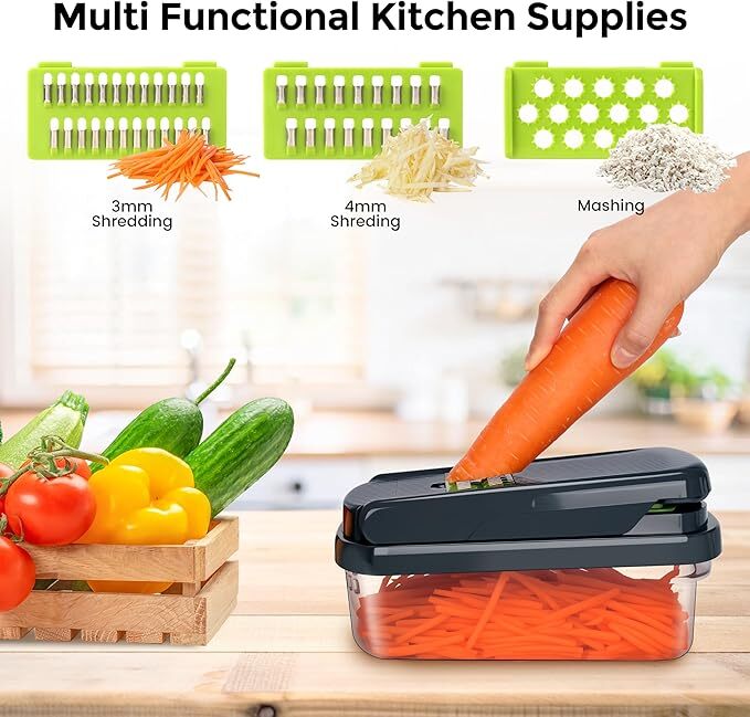 16-In-1 Vegetable Fruit Kitchen Chopper Cutter Food Onion Veggie Dicer Slicer US