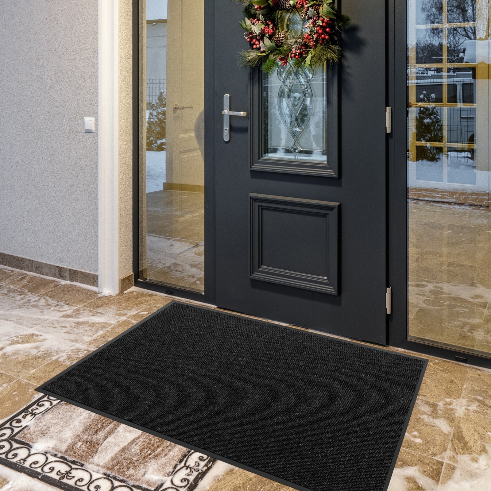 Commercial Entrance Mat Indoor Outdoor Heavy Duty Industrial Floor Mats Black
