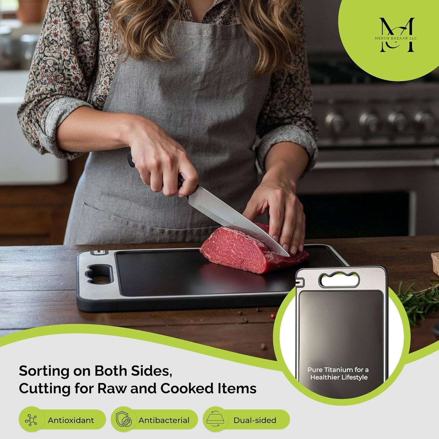 Titanium Cutting Board New Upgrade 100% Pure Boards for Kitchen