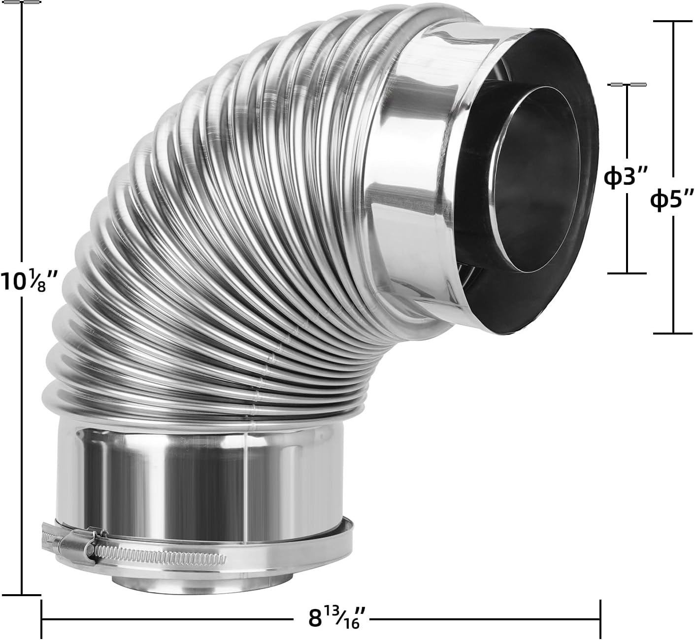 Direct Vent Kit For 3″ X 5″ Gas Tankless Water Heaters 304 Stainless Steel