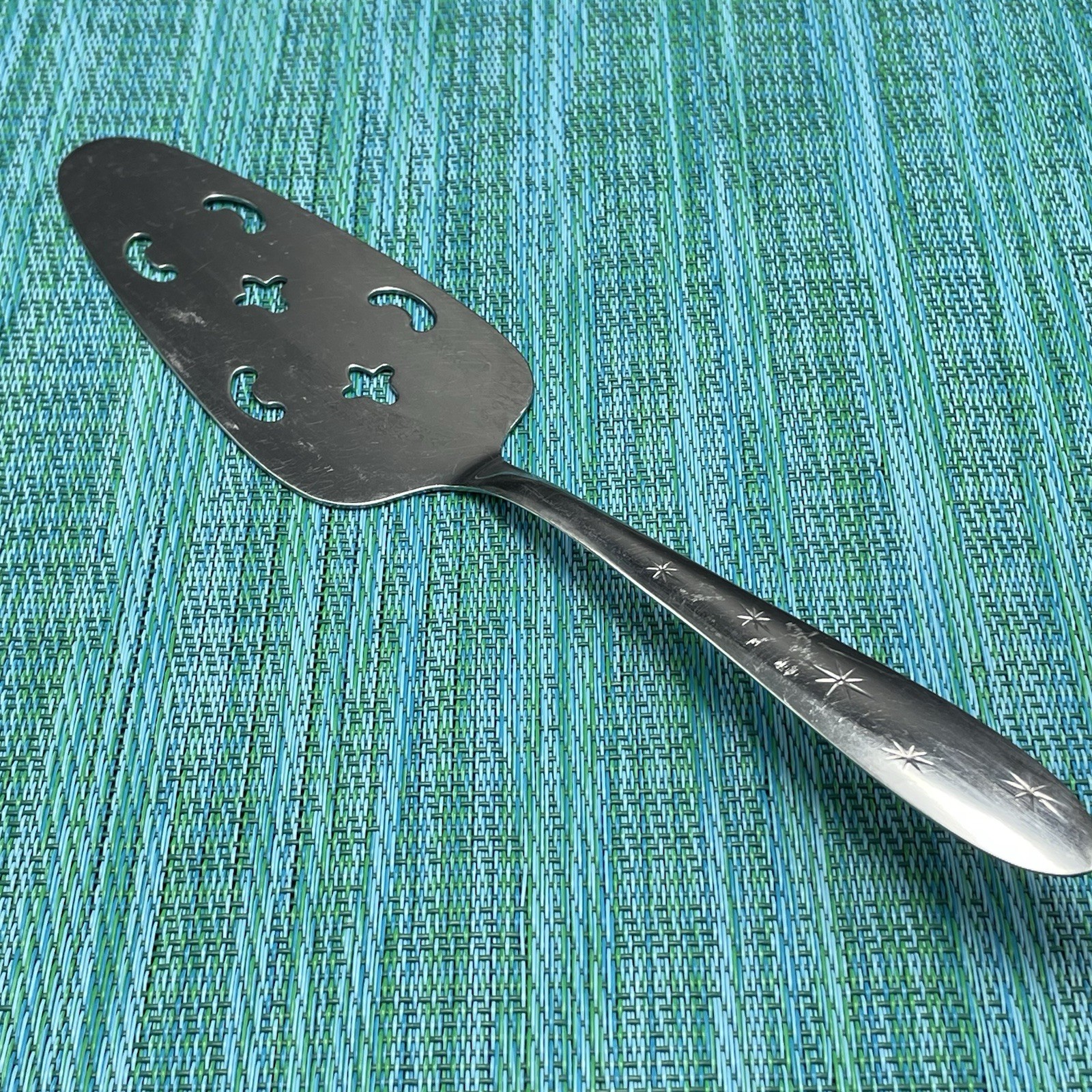 Marcrest MCF1 Atomic Starburst PIE SLICER SERVER Stainless 5 Stars MCM Vtg USA